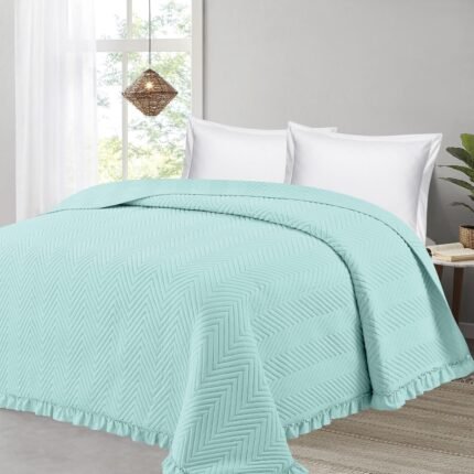 Colcha Bouti en Agua Lavada Lisa de Microfibra Suave, Ligera y Elegante para Verano
