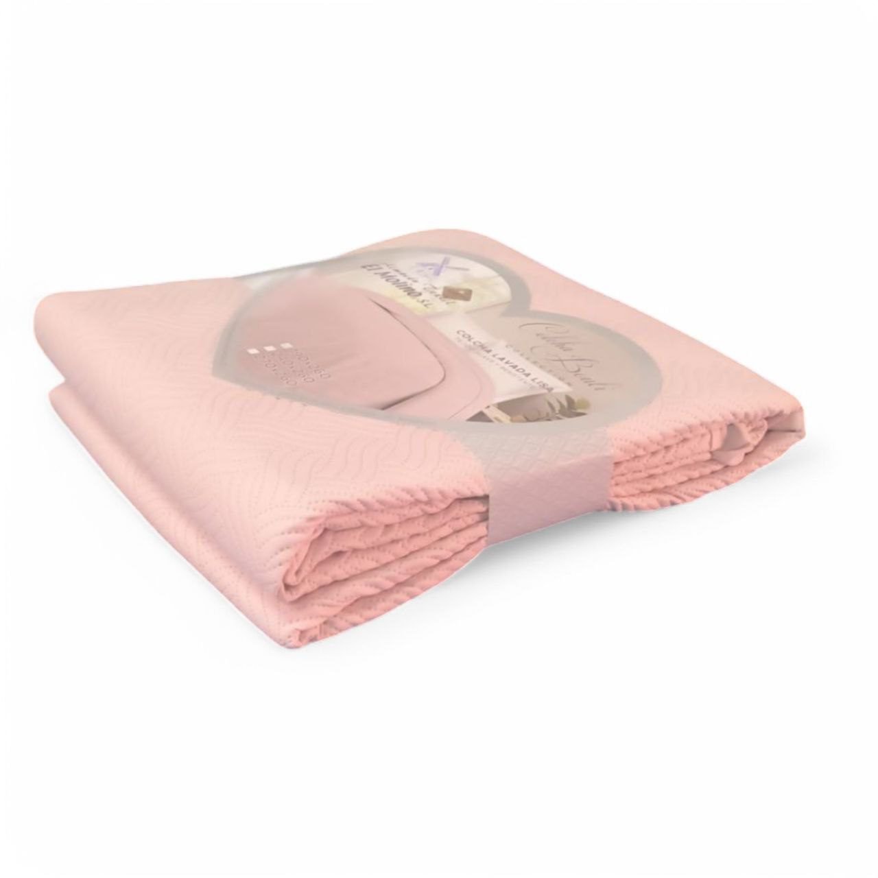 Colcha Bouti Lavada Lisa en Rosa de Microfibra Suave, Ligera y Elegante para Verano. - Imagen 3