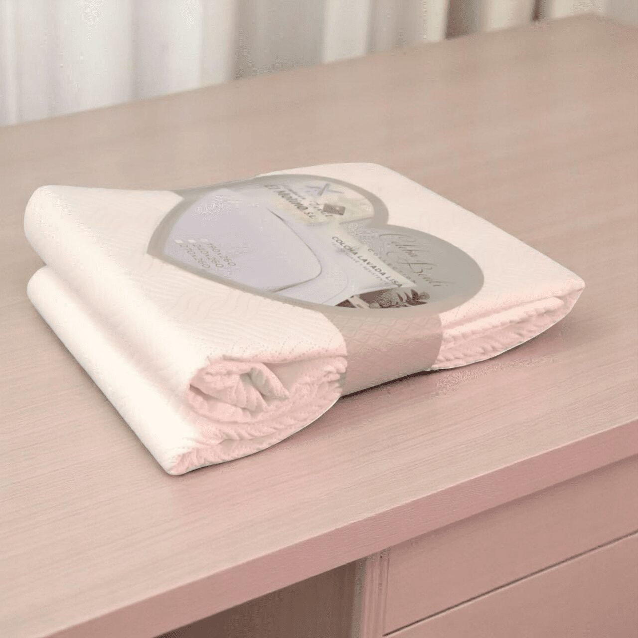 Colcha Bouti Lavada Lisa en Rosa de Microfibra Suave, Ligera y Elegante para Verano. - Imagen 5