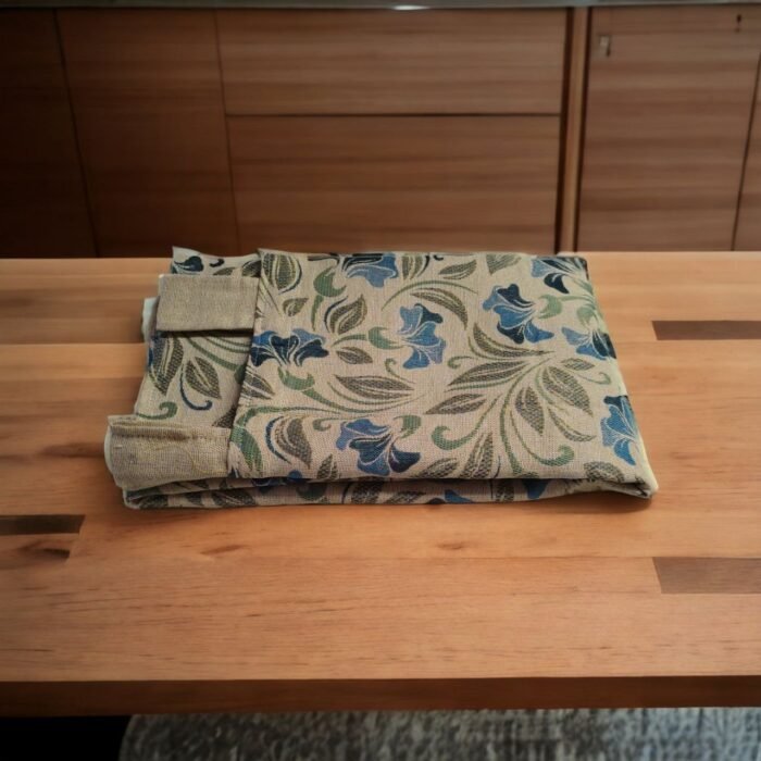 Cortina para Puerta de Calle con Trabillas – Estilo Alpujarreño 140x260 cm-Lirios Azul. - Imagen 5