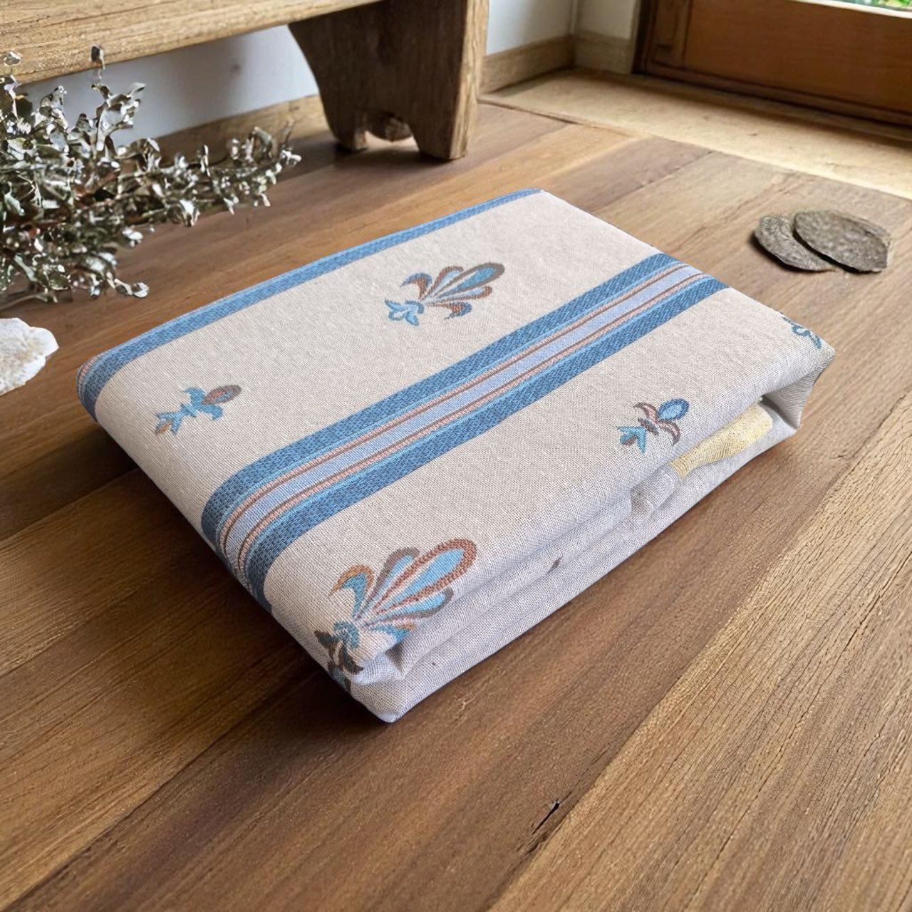 Cortina de calle Flor de Lys Azul 140×260 cm | Jacquard - Imagen 3