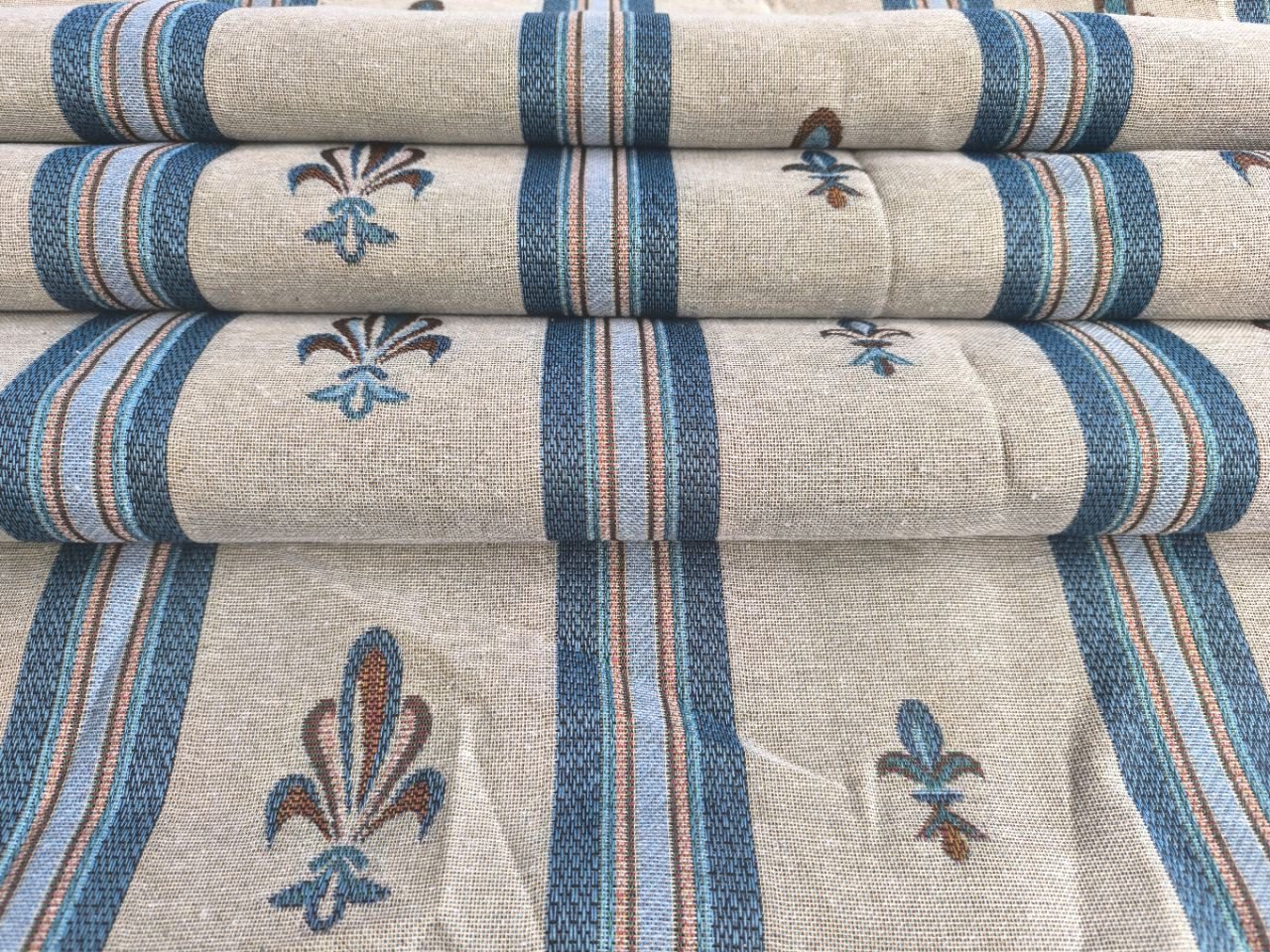 Cortina de calle Flor de Lys Azul 140×260 cm | Jacquard - Imagen 6