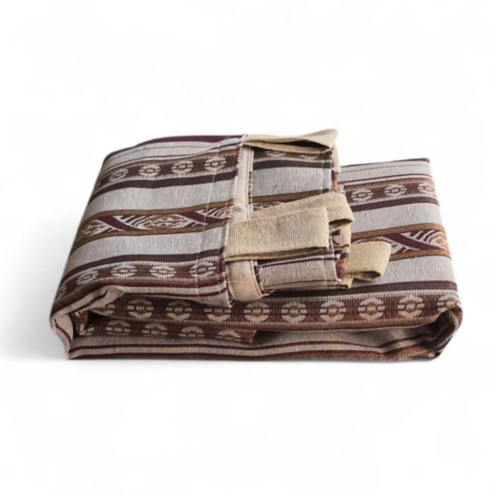 Cortina Exterior Jacquard Alpujarra Rayas Toledo Granate 140x260cm – Rústica con Trabillas. - Imagen 9