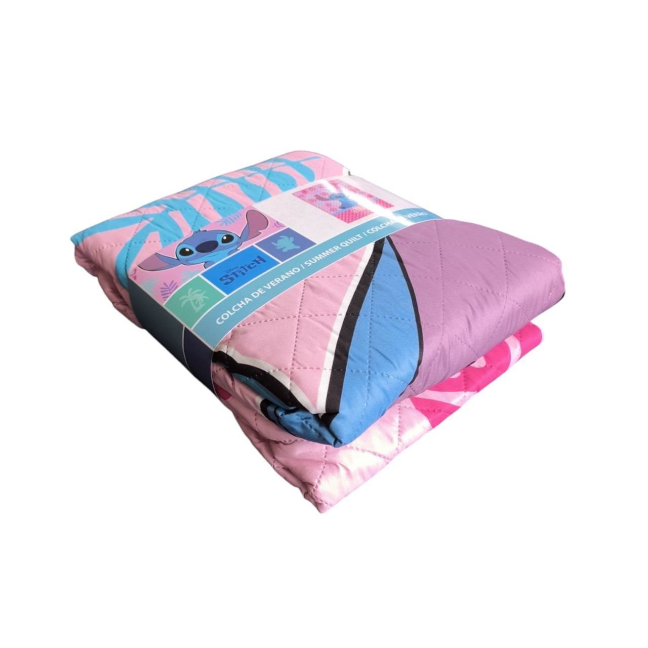 Colcha Acolchada Infantil Stitch Rosa | Ligera y Suave | Para Cama Individual - Imagen 5