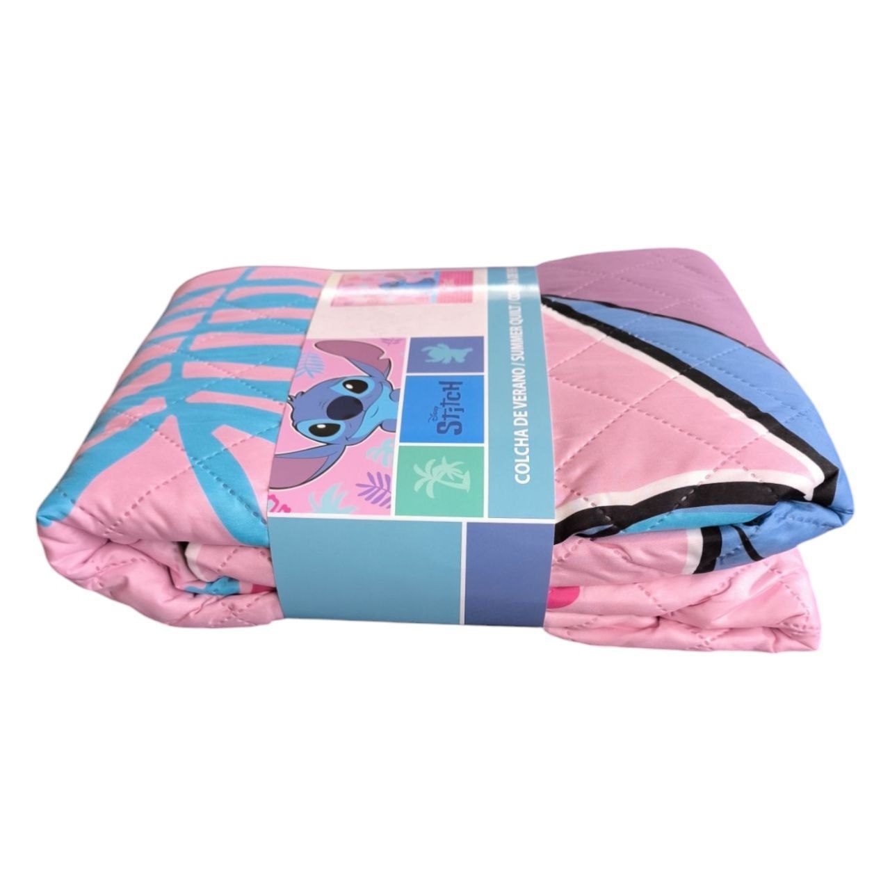 Colcha Acolchada Infantil Stitch Rosa | Ligera y Suave | Para Cama Individual - Imagen 6