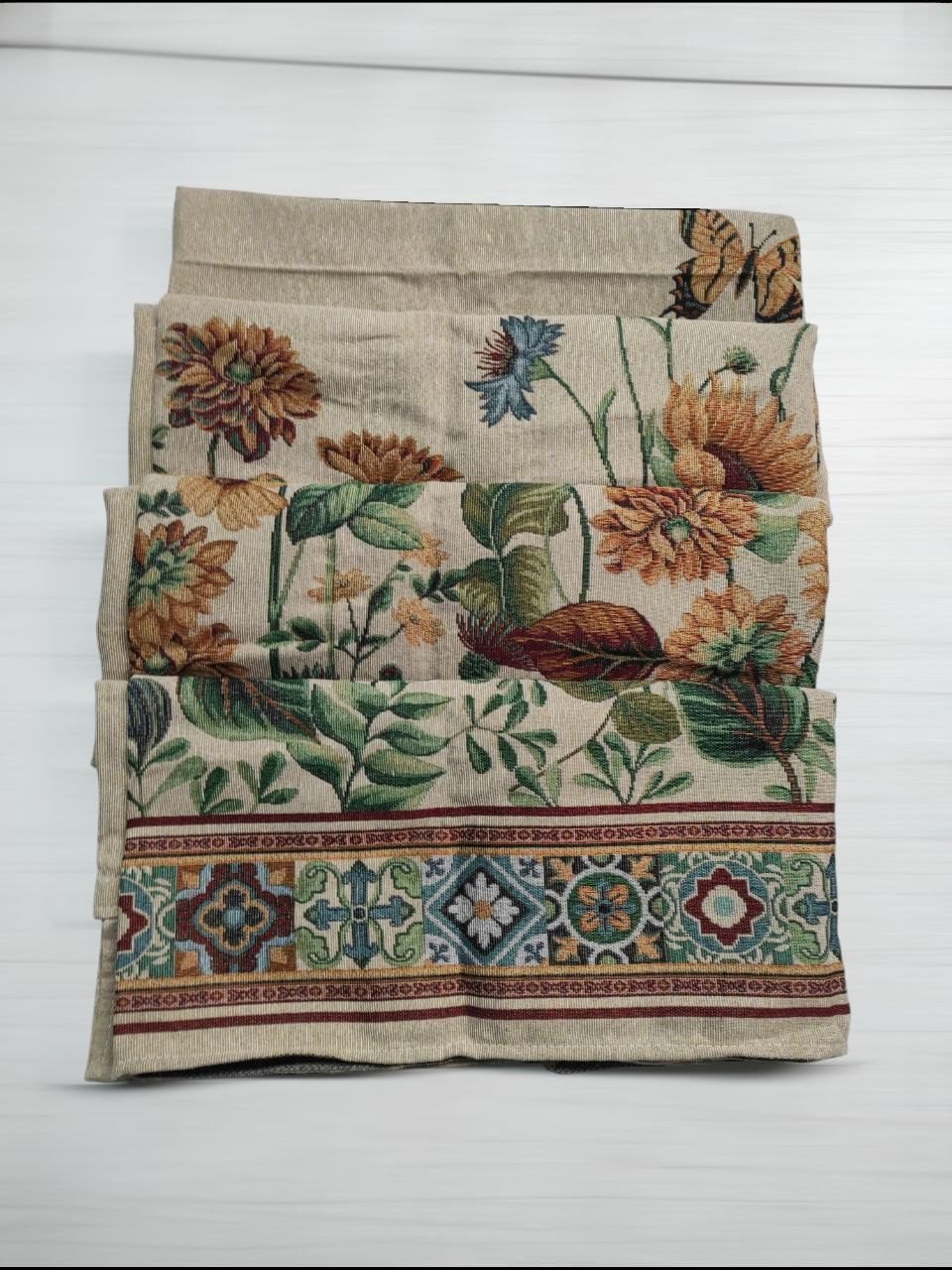 Cortina de calle Mariposas y Girasoles 140×260 cm | Jacquard - Imagen 2