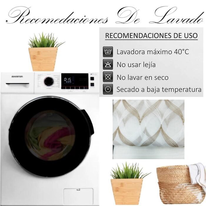 Cortina Visillos tralucido,bordado modernas en Beis,Sala,Habitación con 8 Ojales de Acero. - Imagen 6