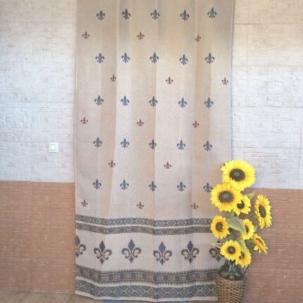 Cortina de Calle Puerta Exterior y Interior 140x260 cm, Diseño Flor de Lys.