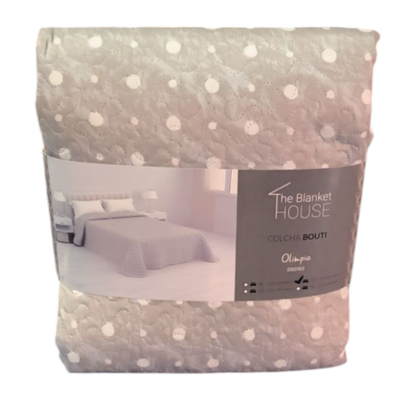 Colcha de entretiempo Olimpia Gris ligera y elegante para cama 90, 105, 135 y 150 cm - Imagen 2