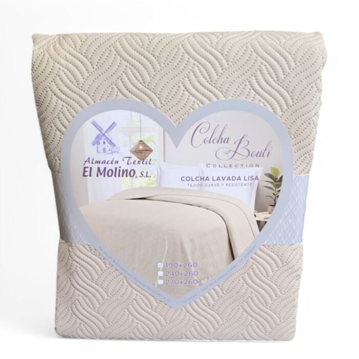 Colcha Bouti Lavada Lisa en Lino de Microfibra  Suave, Ligera y Elegante para Verano. - Imagen 3