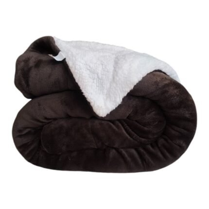 Manta sofá Gruesa invierno sedalina y borreguito polar sherpa, Marrón Aislamiento Térmico y Suavidad Extra.