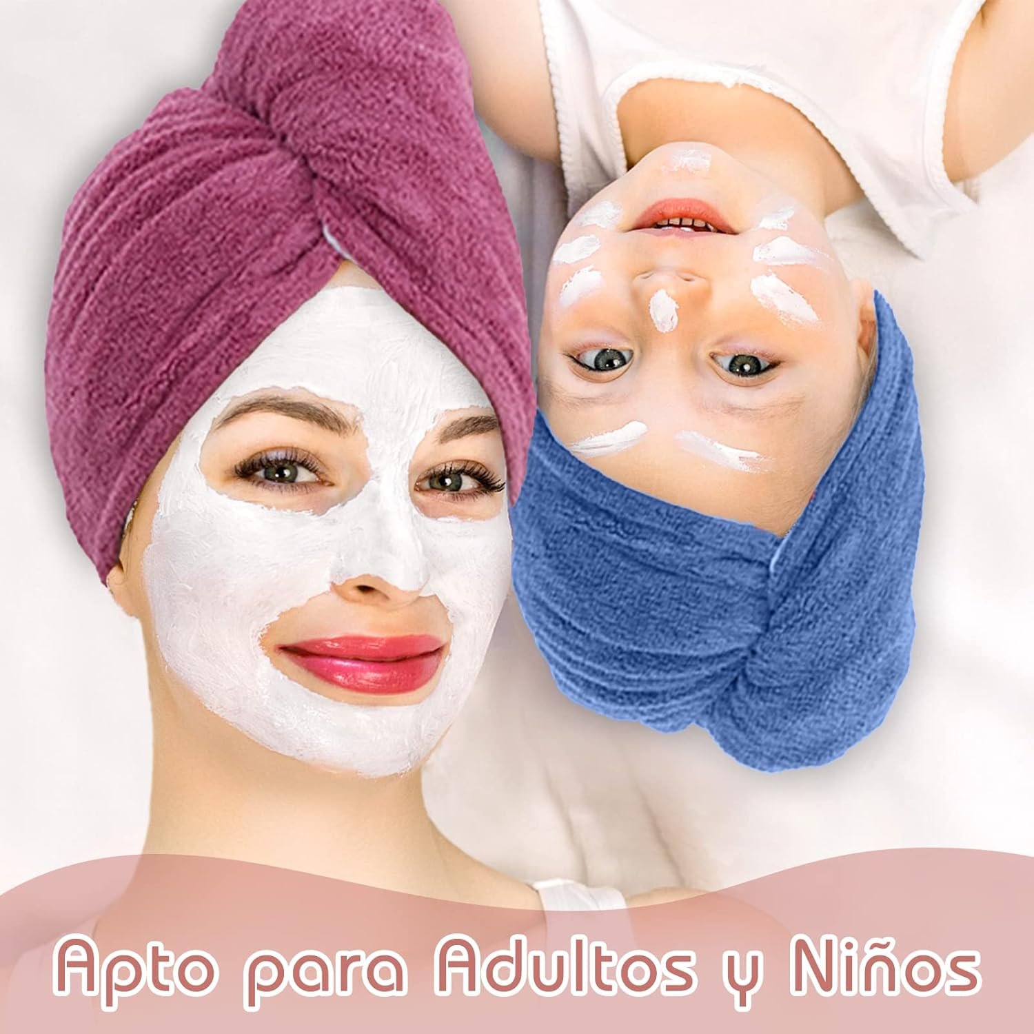 Set 2 toalla para el Cabello ( color sultido ) - Imagen 3