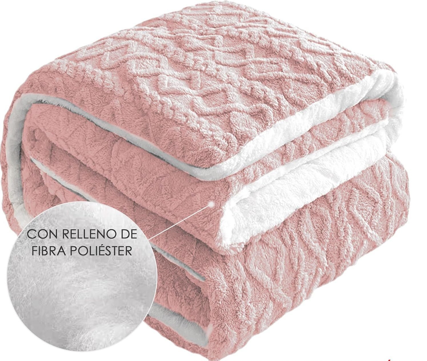 Edredón Sherpa Ochos Rosa Claro | Invierno 90/105 y 135/150 cm - Imagen 2