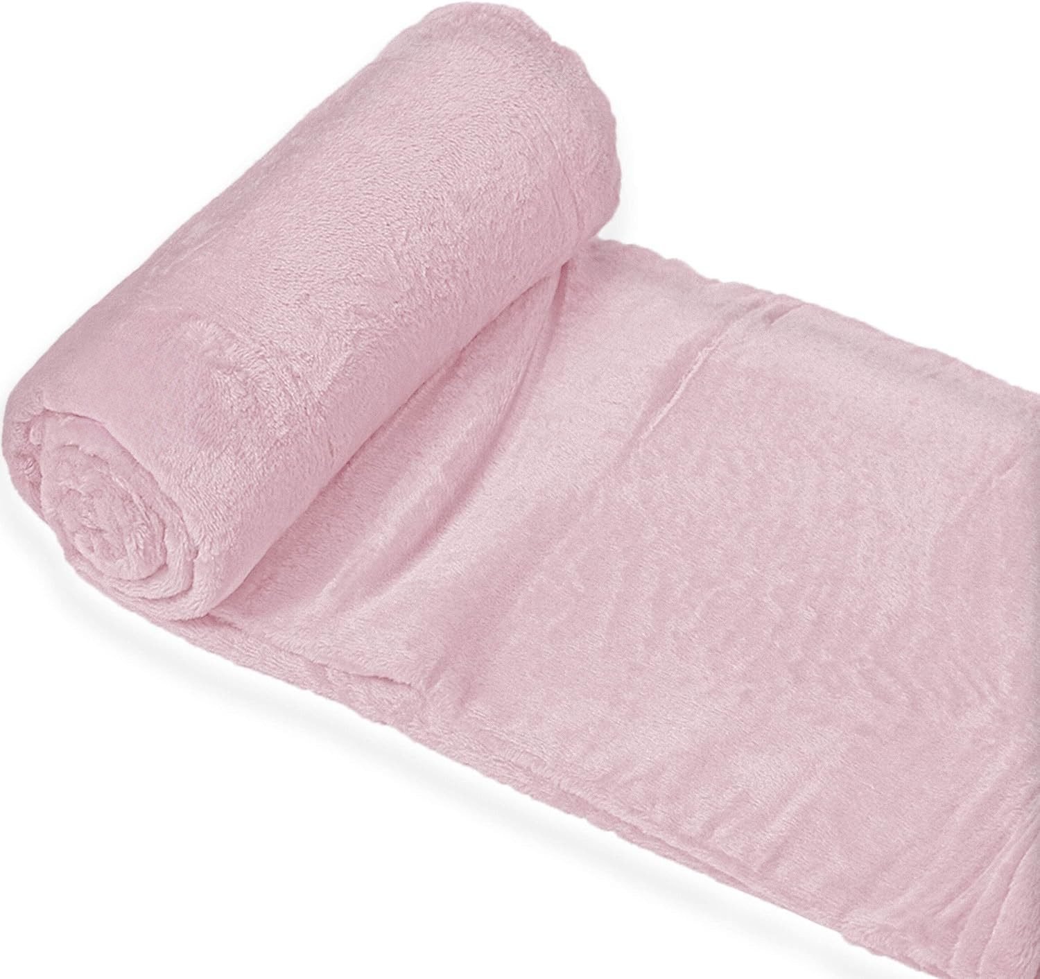 Manta Sofá, Cama y Viaje en Rosa claro , tienes 3 tamaños Ultra suave, micro seda, No suelta pelo. - Imagen 3
