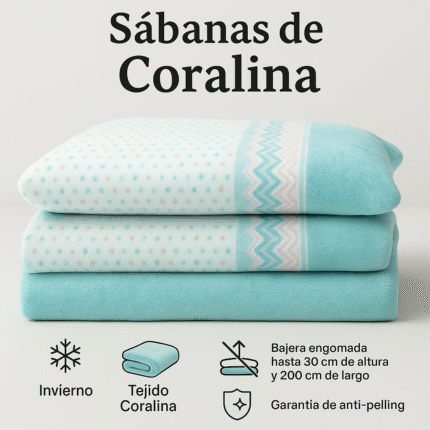 Sábanas de Coralina Invierno Doble Perchado | Suavidad, Calidez y Durabilidad