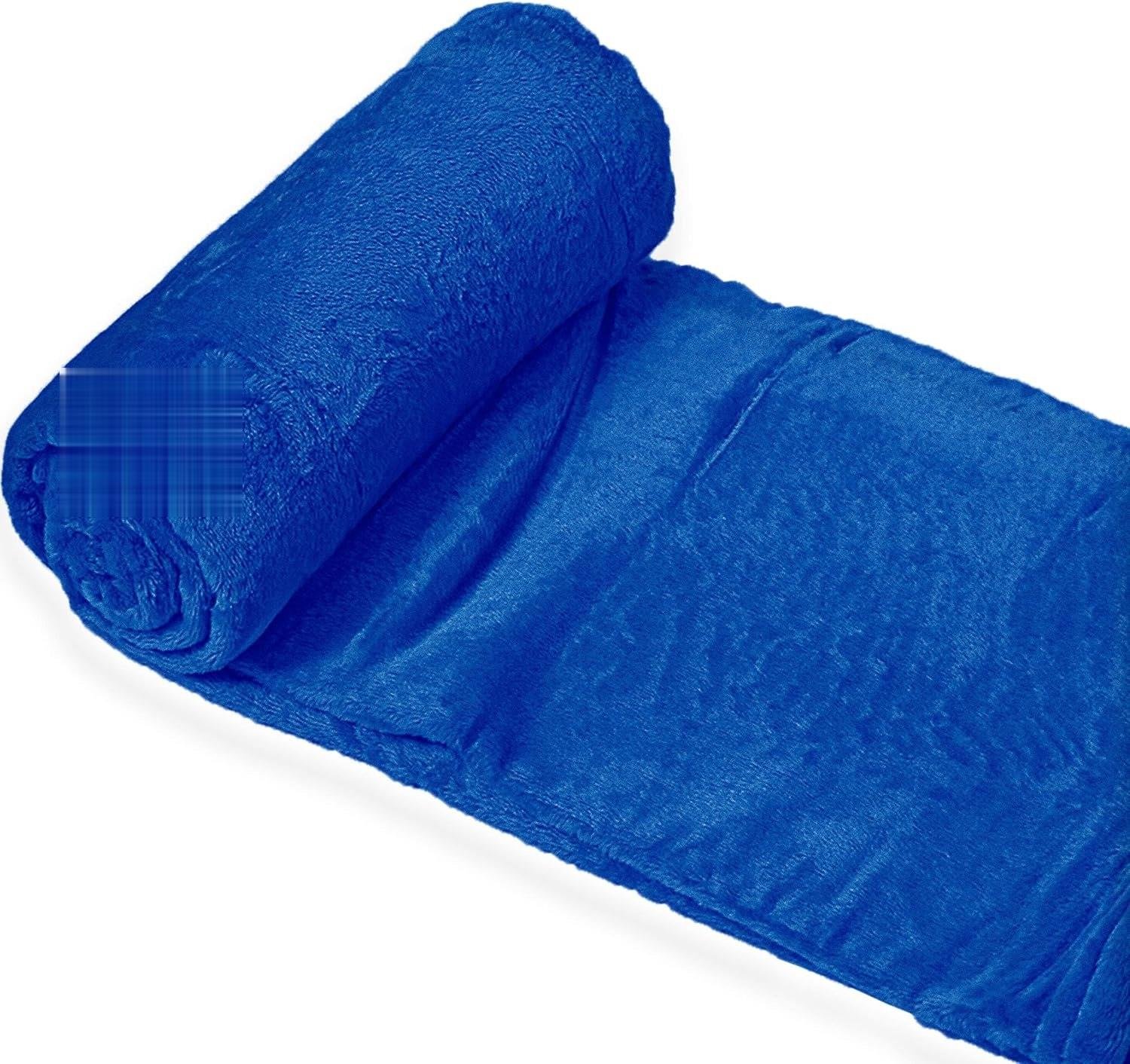 Manta Sofá, Cama y Viaje en Azul Eléctrico , tienes 3 tamaños Ultra suave, micro seda, No suelta pelo. - Imagen 4