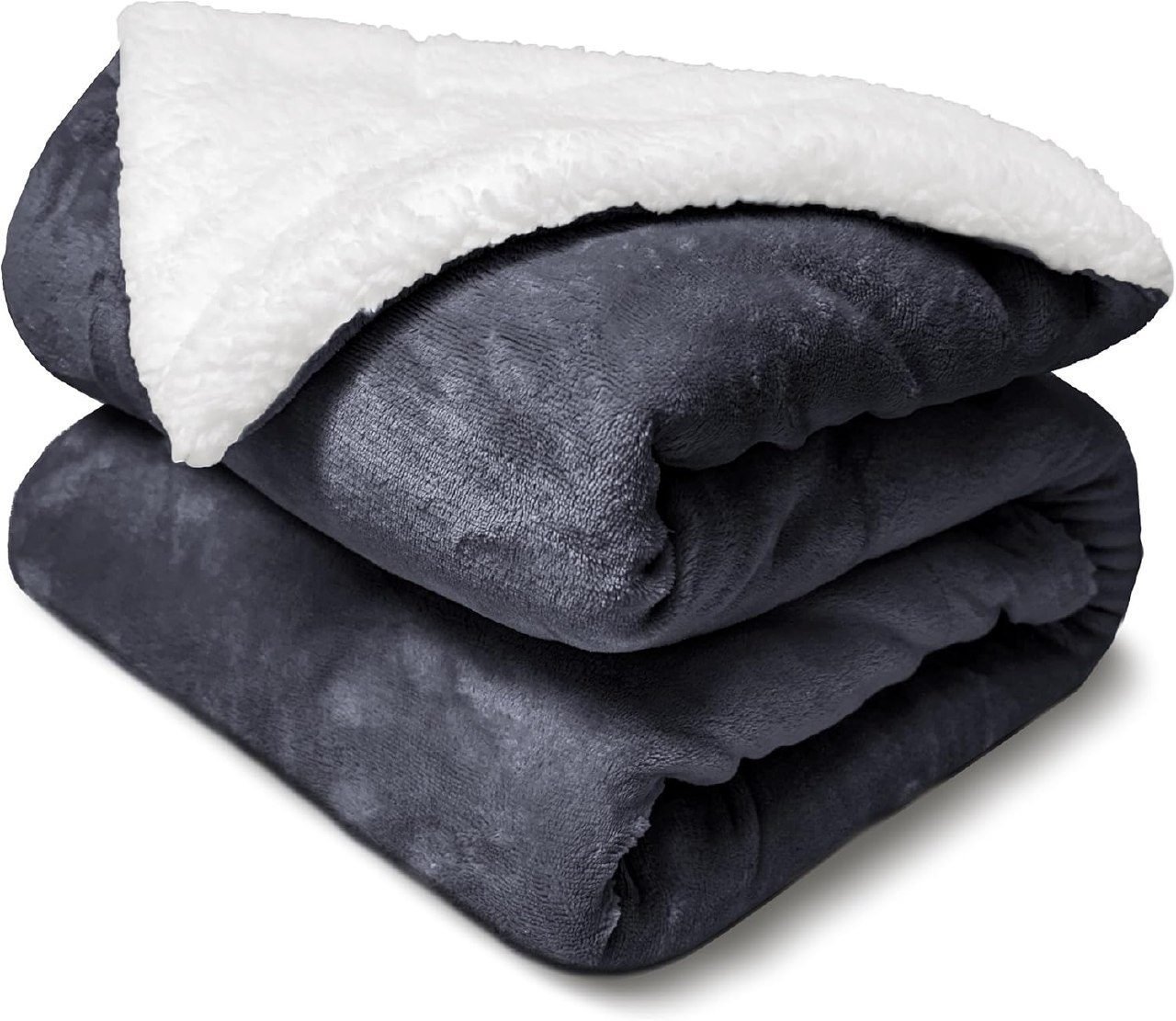 Manta sofá Gruesa invierno sedalina y borreguito polar sherpa En Gris Oscuro. Aislamiento Térmico y Suavidad Extra.
