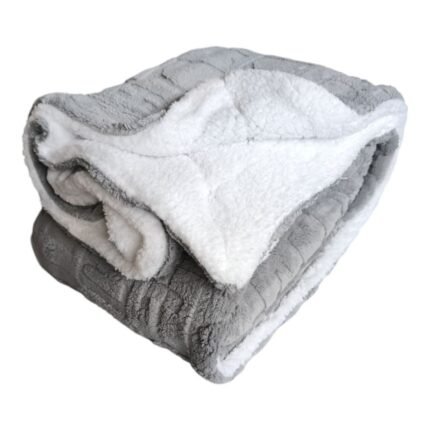 Manta de Sofá y Cama Corazones en Color Gris Claro – Sedalina Suave con Sherpa, Calidez Garantizada- Mercatienda.es