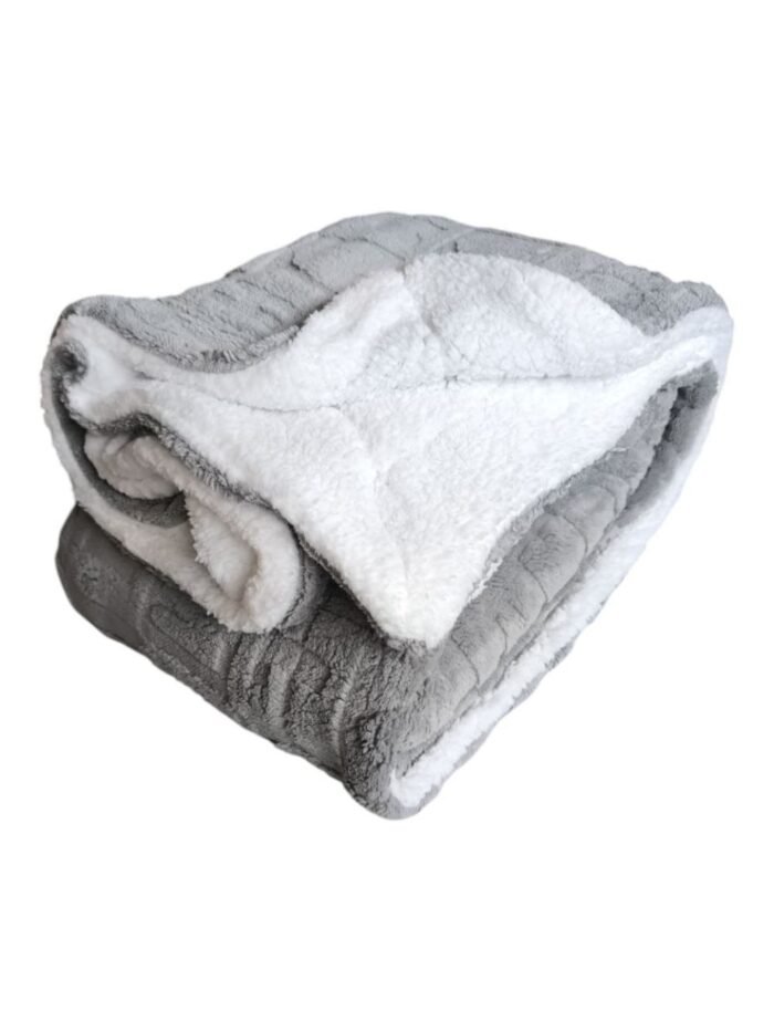 Manta de Sofá y Cama Corazones en Color Gris Claro – Sedalina Suave con Sherpa, Calidez Garantizada- Mercatienda.es