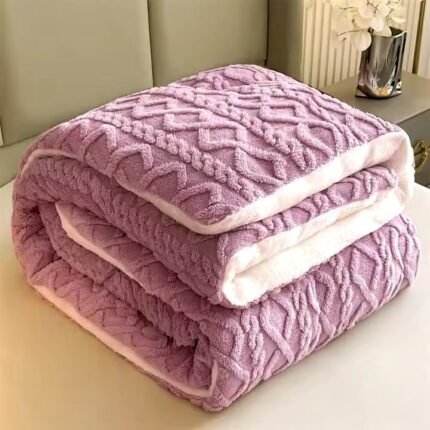 Manta de Sofá y Cama M-Ochos en Rosa – Sedalina Suave con Sherpa, Calidez Garantizada- Mercatienda.es