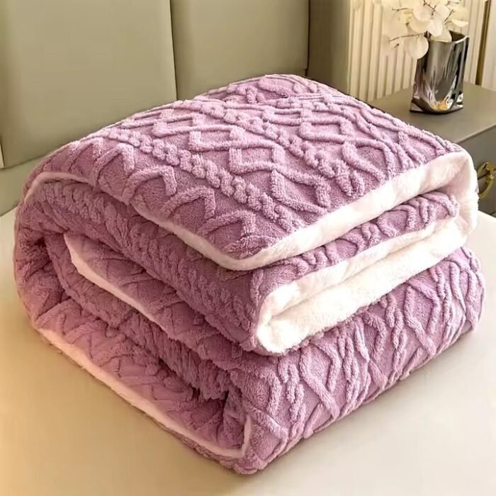 Manta de Sofá y Cama M-Ochos en Rosa – Sedalina Suave con Sherpa, Calidez Garantizada- Mercatienda.es