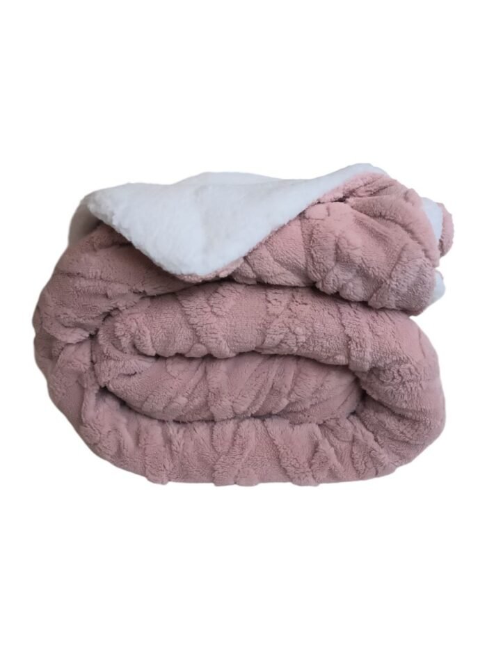 Manta de Sofá y Cama M-Ochos en Rosa – Sedalina Suave con Sherpa, Calidez Garantizada- Mercatienda.es - Imagen 3