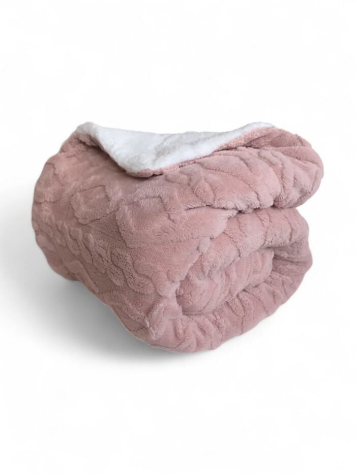 Manta de Sofá y Cama M-Ochos en Rosa – Sedalina Suave con Sherpa, Calidez Garantizada- Mercatienda.es - Imagen 7