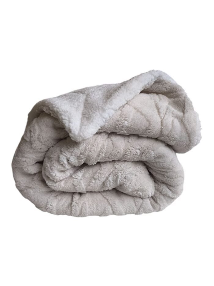Manta de Sofá y Cama M-Ochos en Marfil – Sedalina Suave con Sherpa, Calidez Garantizada- Mercatienda.es - Imagen 5