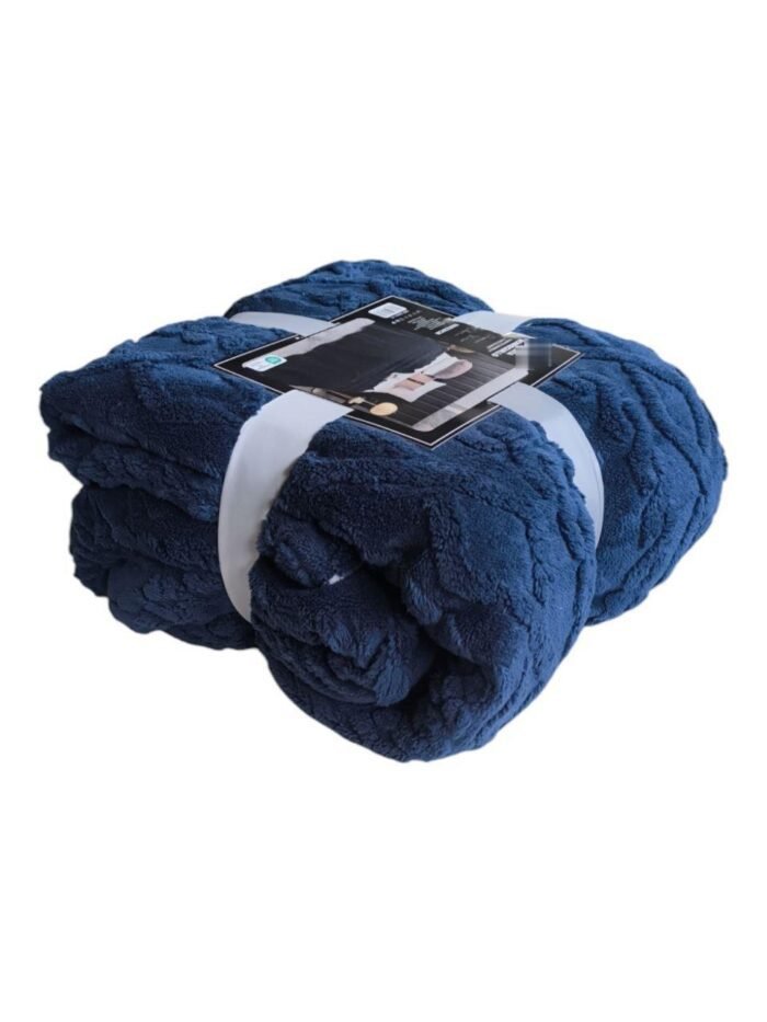 Manta de Sofá y Cama M-Ochos en AZUL Marino– Sedalina Suave con Sherpa, Calidez Garantizada- Mercatienda.es - Imagen 2