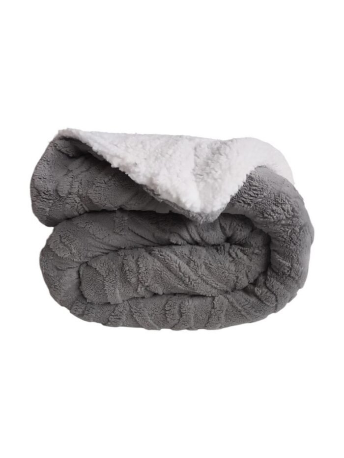 Manta de Sofá y Cama M-Ochos en Gris claro – Sedalina Suave con Sherpa, Calidez Garantizada- Mercatienda.es