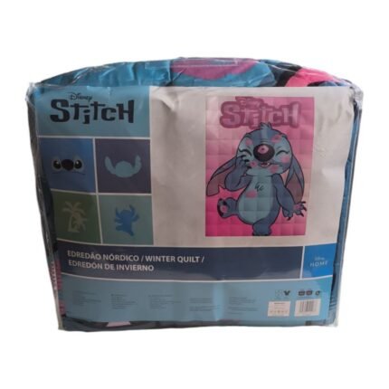 Edredón Nórdico de Invierno con Diseño de Stitch Rosa- Original Disney y Alta Calidad- Cama 80/90CM (170X260CM)-Mercatienda.es