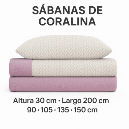 Sábanas de Coralina Térmica Premium 200 g Doble Perchado Jara Malva – Sábanas Invierno Tacto Suave