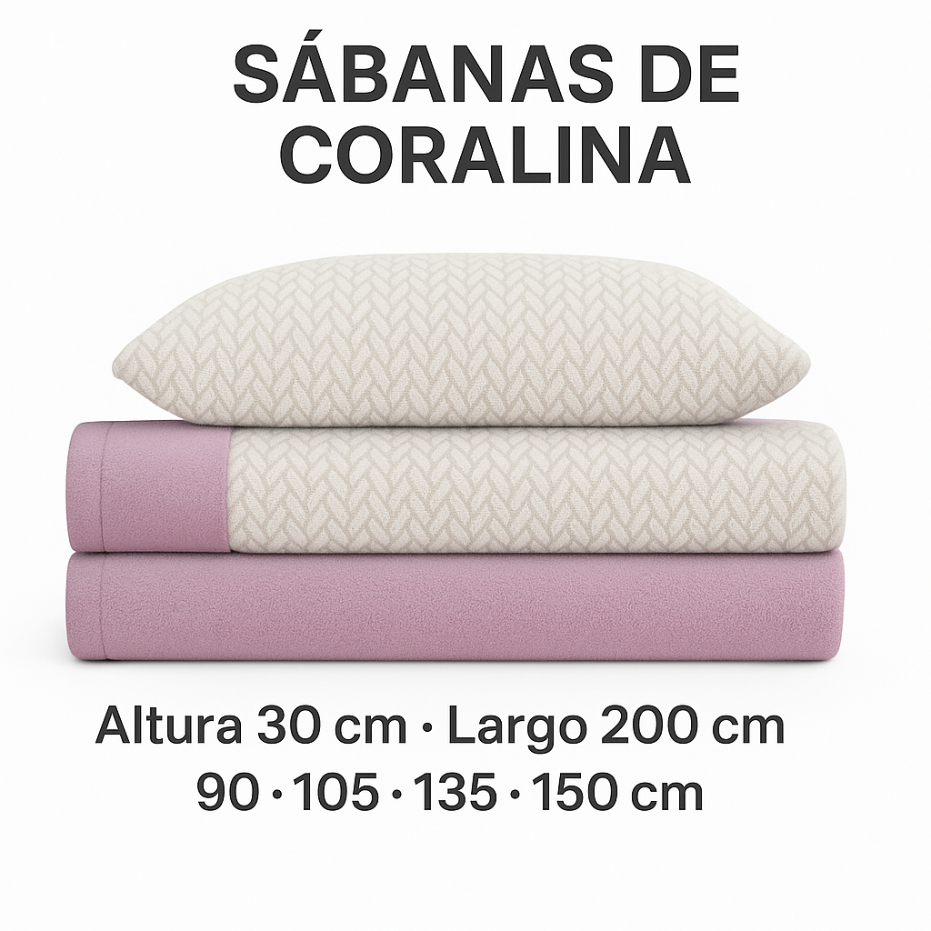 Juego de sábanas Coralina Jara Malva 200 g para invierno