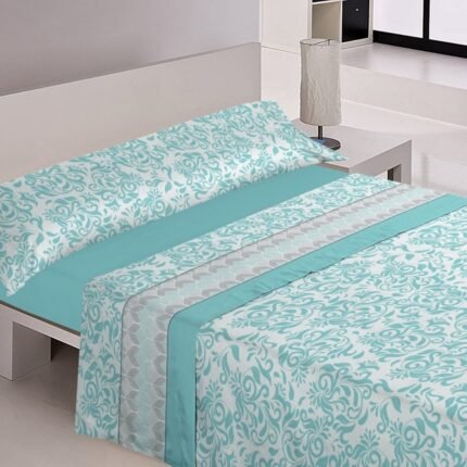 sabanas para cama verano Tulipan en Turquesa Suaves y Económicas de Microfibra Anti-perli | Mercatienda.es