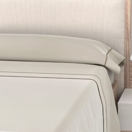 Sábanas de Hostelería para cama verano Lisa Beis con Jaretón ROOMERS - 50% Algodón y 50% Poliéster | Mercatienda.es