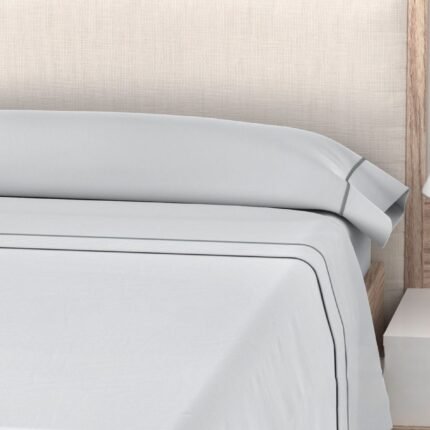 Sábanas de Hostelería para cama verano Lisa Gris con Jaretón ROOMERS - 50% Algodón y 50% Poliéster | Mercatienda.es