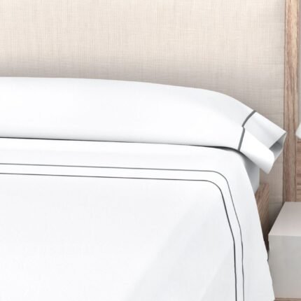 Sábanas de Hostelería para cama verano Lisa Blanca con Jaretón ROOMERS - 50% Algodón y 50% Poliéster | Mercatienda.es
