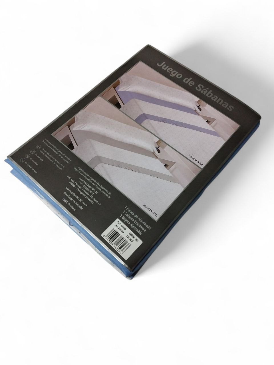 Juego sabanas cama verano 3 piezas Violeta en Azul Suaves y Económicas de Microfibra Anti-perli | Mercatienda.es - Imagen 5