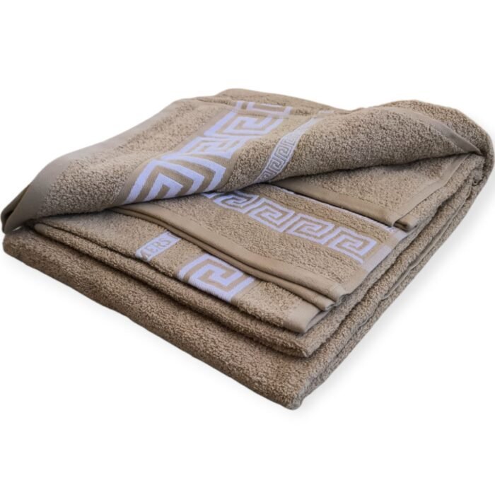 Juegos Toallas de baño algodón Portugués 500g de alta calidad set 3 - Simon en Taupe gruesas y duraderas | Mercatienda.es - Imagen 2
