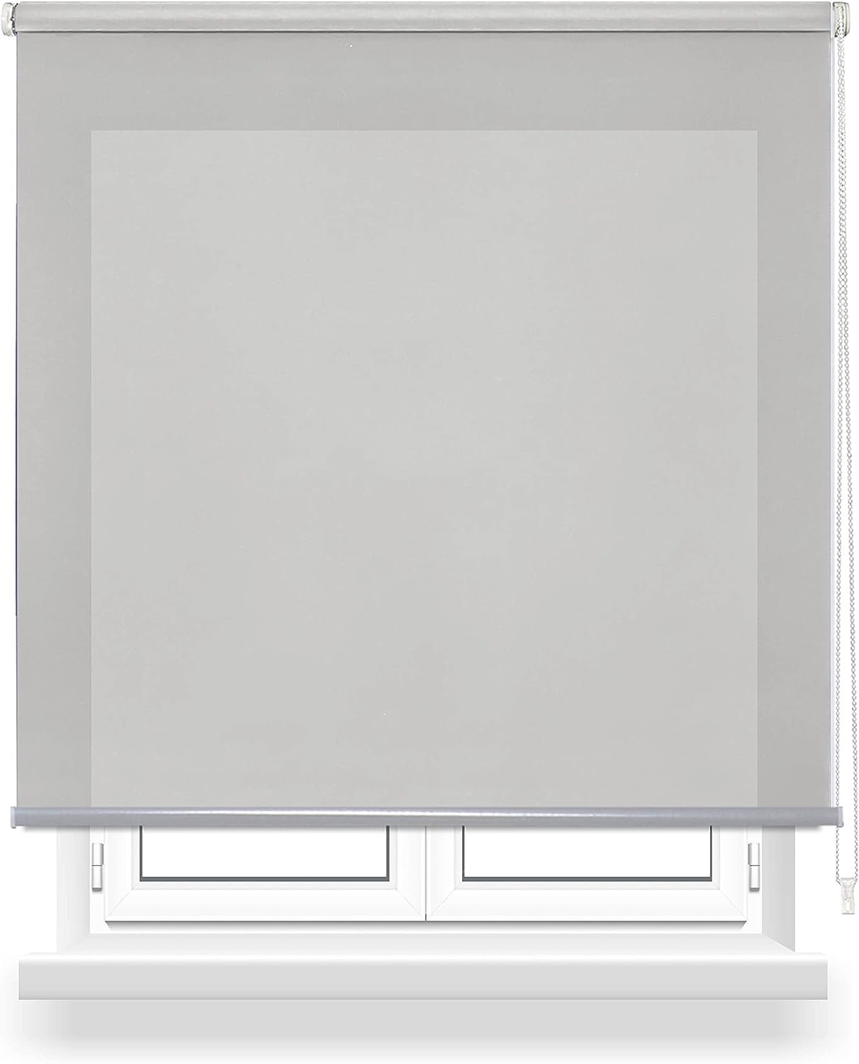 Estor enrollable gris claro para ventana