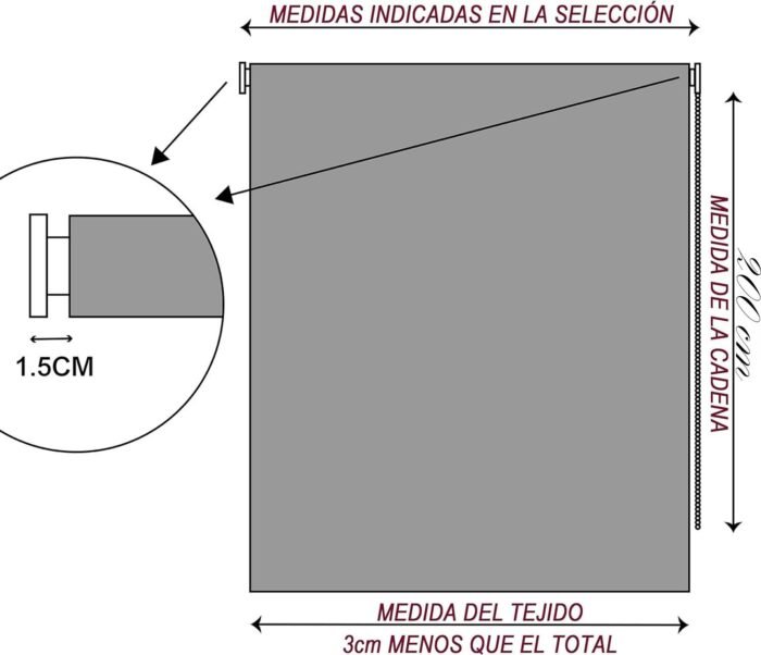 Estor enrollable Verde: elegante y moderno en varias medidas. - Imagen 5