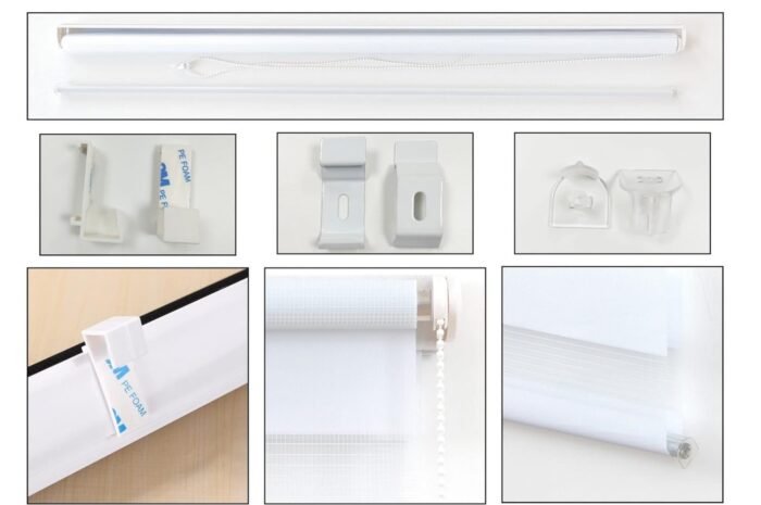 Estor enrollable blanco doble capa Noche y Día para salón, cocina y baño - Imagen 10