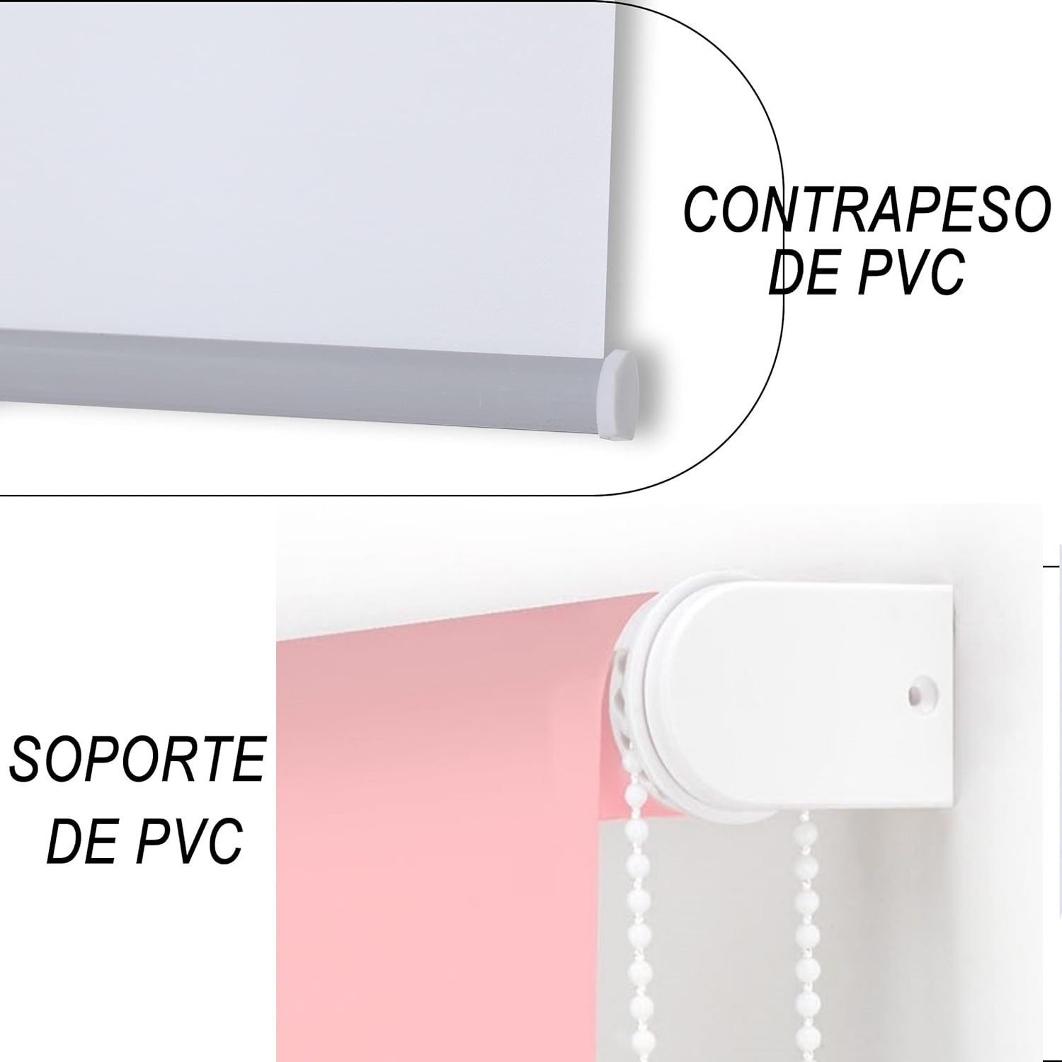 Estor enrollable Rosa fuerte y: elegante y moderno en varias medidas. - Imagen 4
