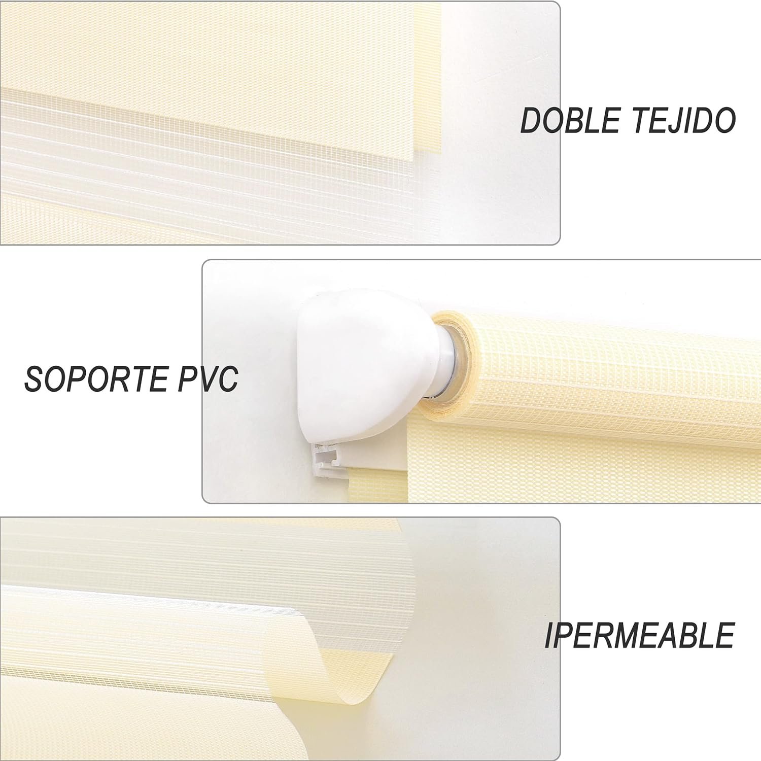 Estor Enrollable Noche y Día Beis de Doble Capa | Varias Medidas - Imagen 5
