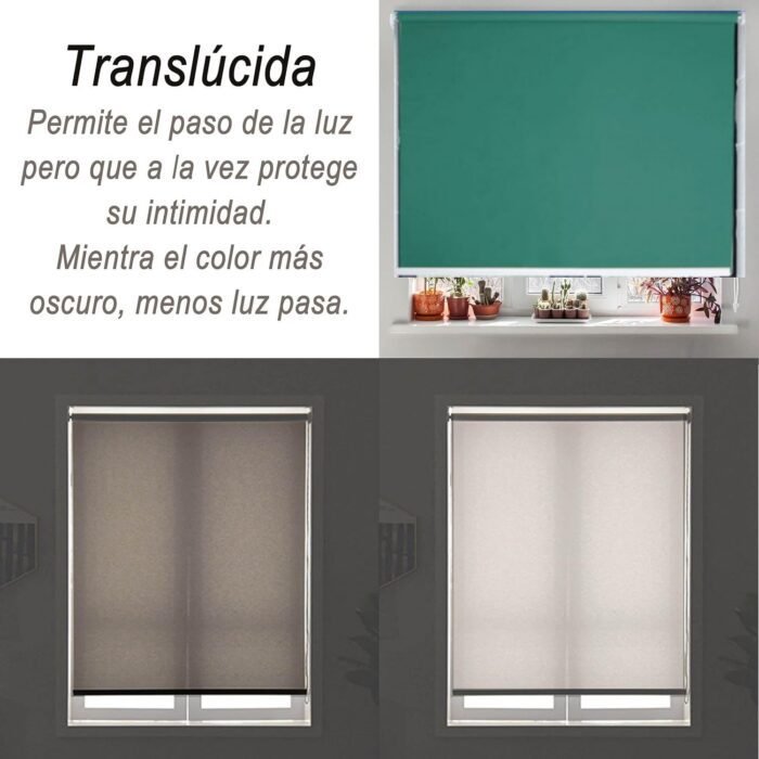 Estor enrollable Verde: elegante y moderno en varias medidas. - Imagen 2