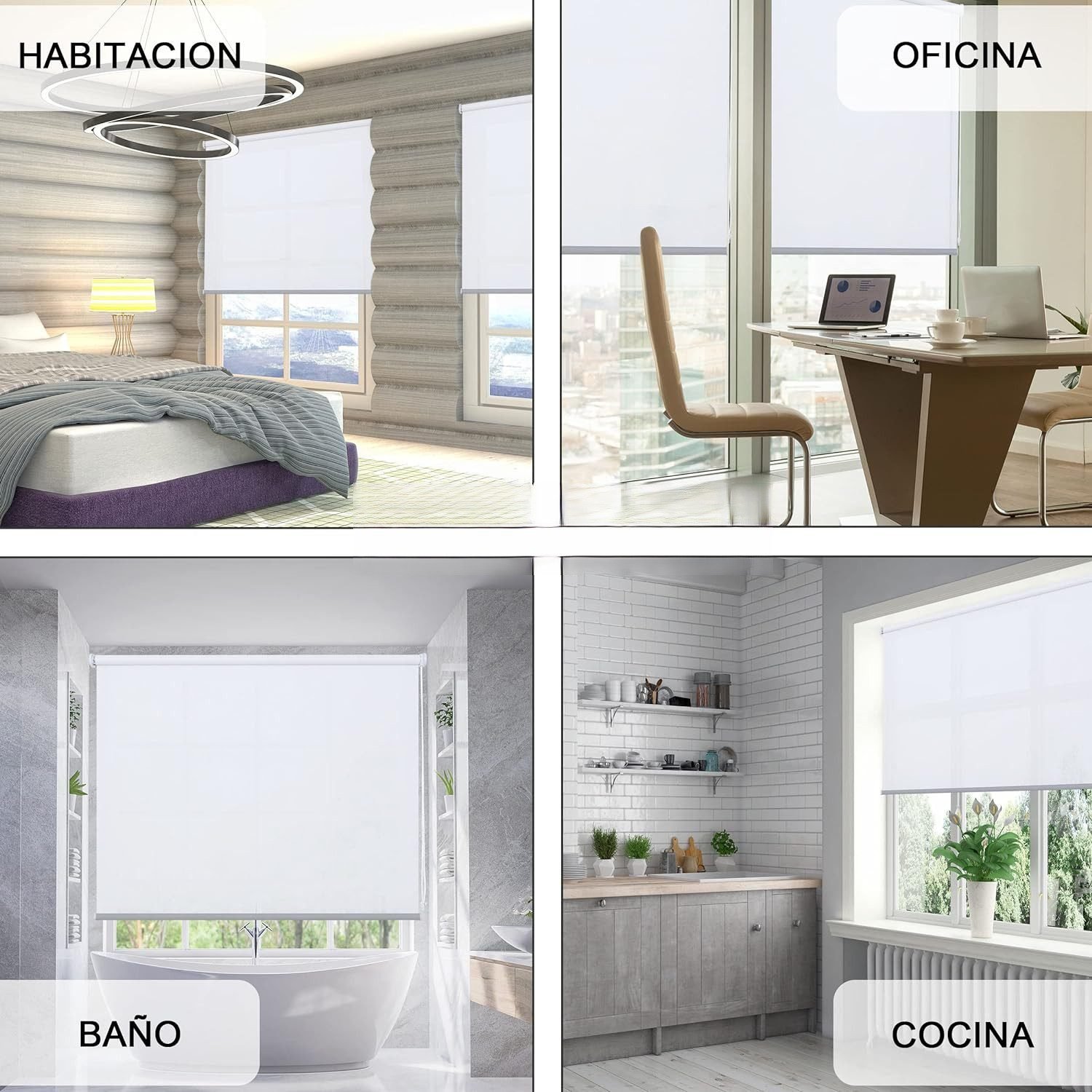 Estor Enrollable en Negro Opaco Lockout para Puertas y Ventanas - Ajustable. - Imagen 7