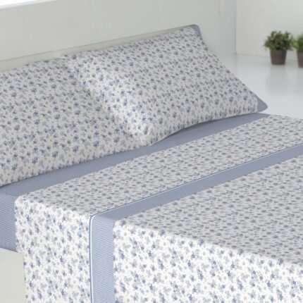 Juego de Sábanas Barton 3 Piezas Azul Microfibra - Mercatienda.es