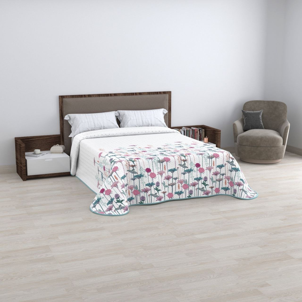 Colcha Reversible Económica - Diseño Moderno para Todo el Año - Medidas 90, 105, 135 y 150cm (sin cojines) - Mercatienda.es