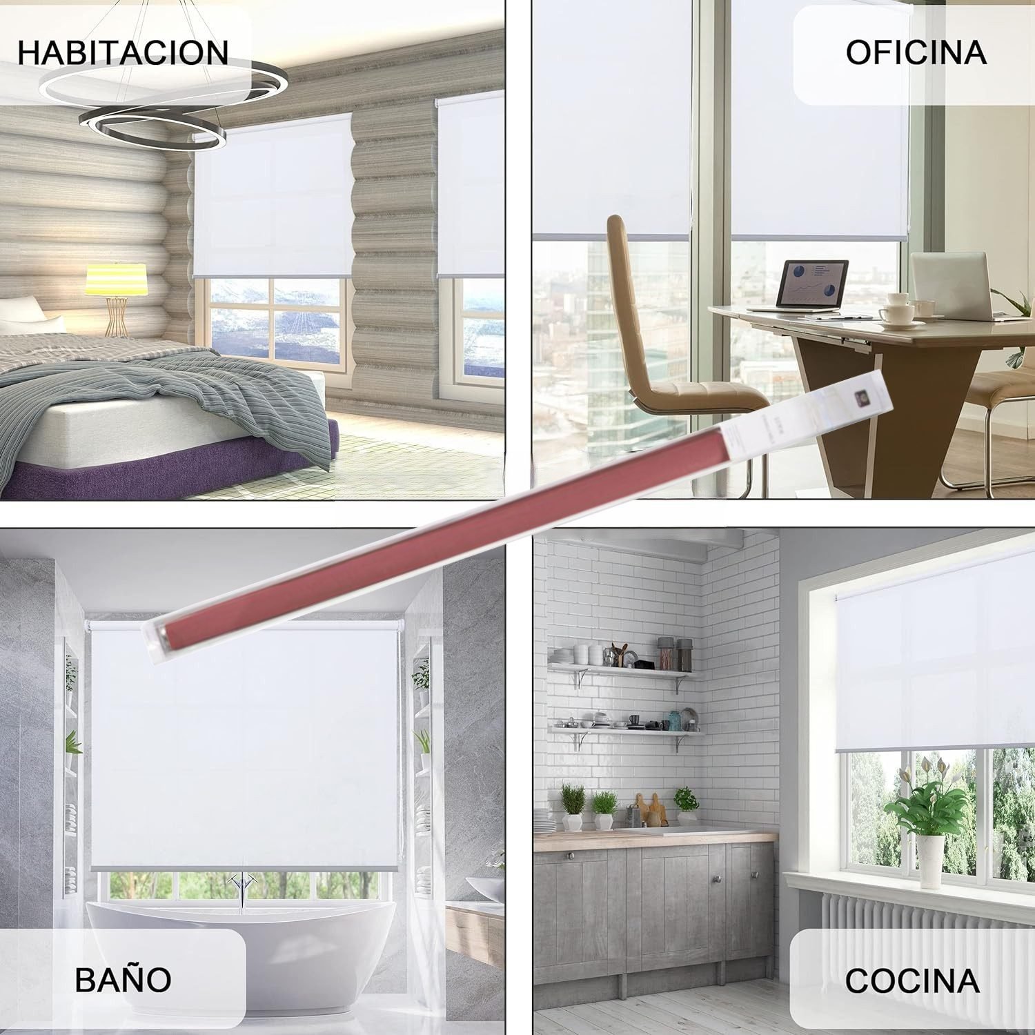 Estor enrollable Rosa fuerte y: elegante y moderno en varias medidas. - Imagen 6