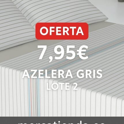 Sábanas Verano Microfibra Tacto Algodón |Azelera Gris | Lote 2 | Anti-bolitas |Rotativa| Mercatienda.es